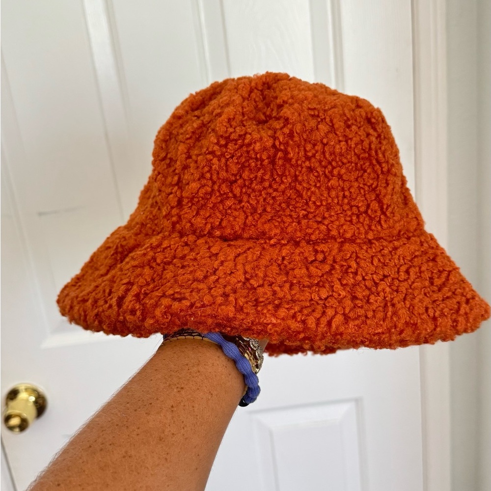 Forever 21 Orange Chunky Knit Beanie Hat